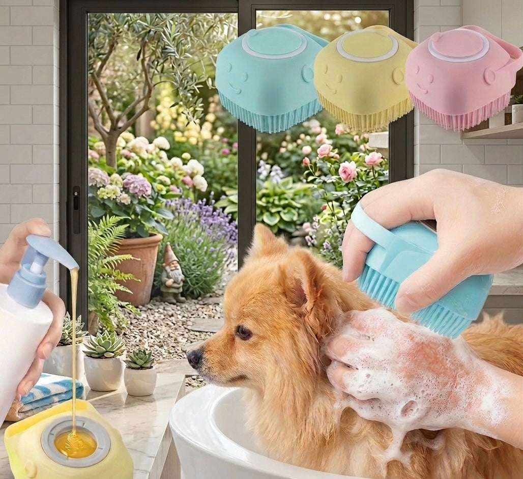 Brosse avec réservoir de shampoing